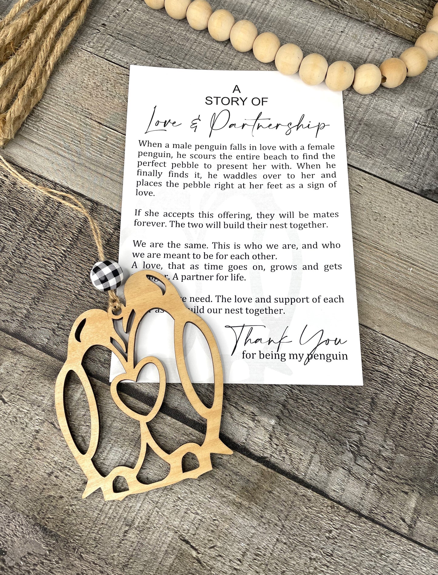 Penguin Story Ornament: Love & Partnership