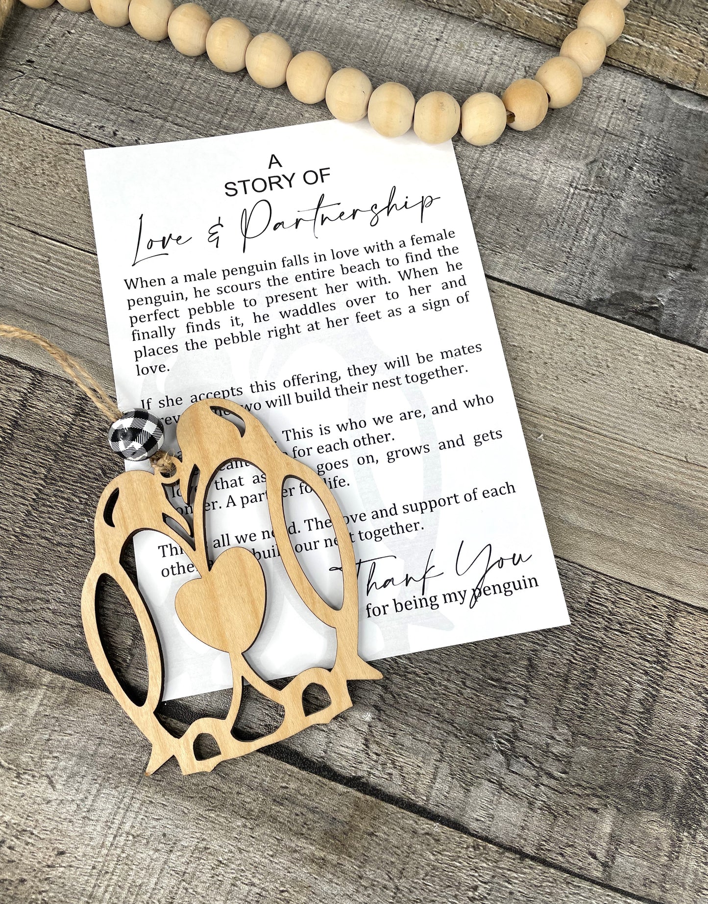 Penguin Story Ornament: Love & Partnership