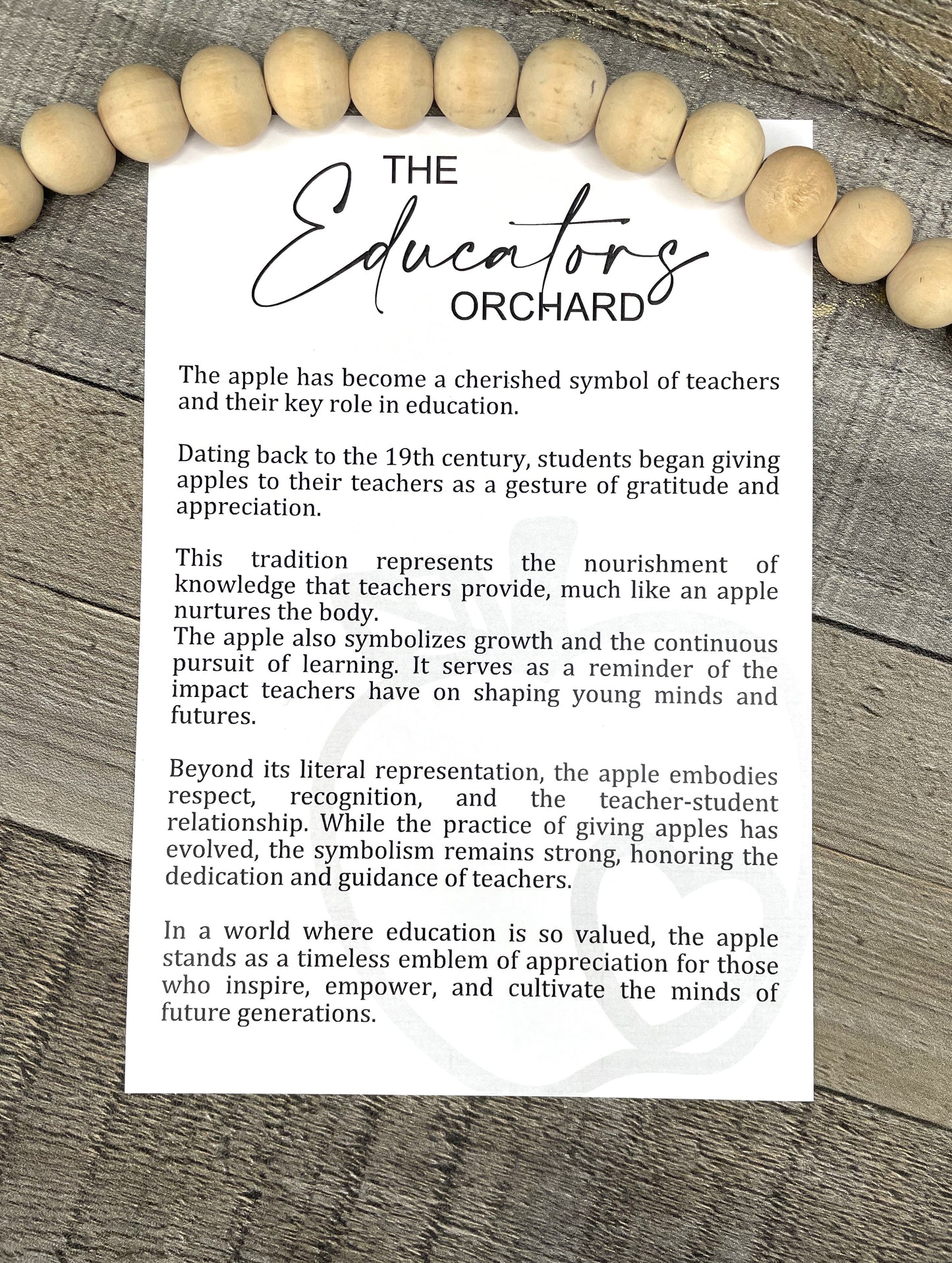 Apple Story Ornament: The Educators Orchard