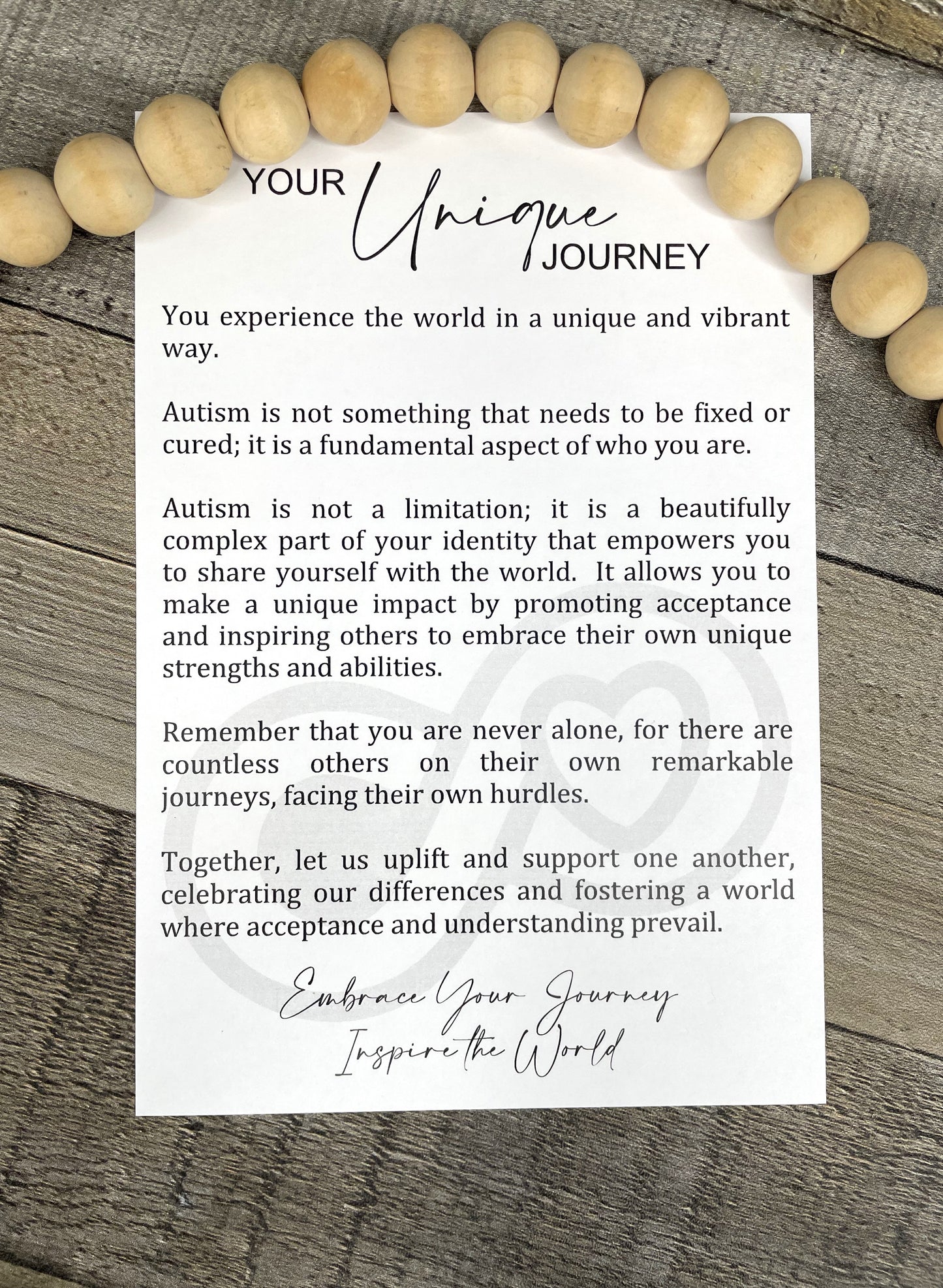 Autism Awareness Story Ornament: Your Unique Journey