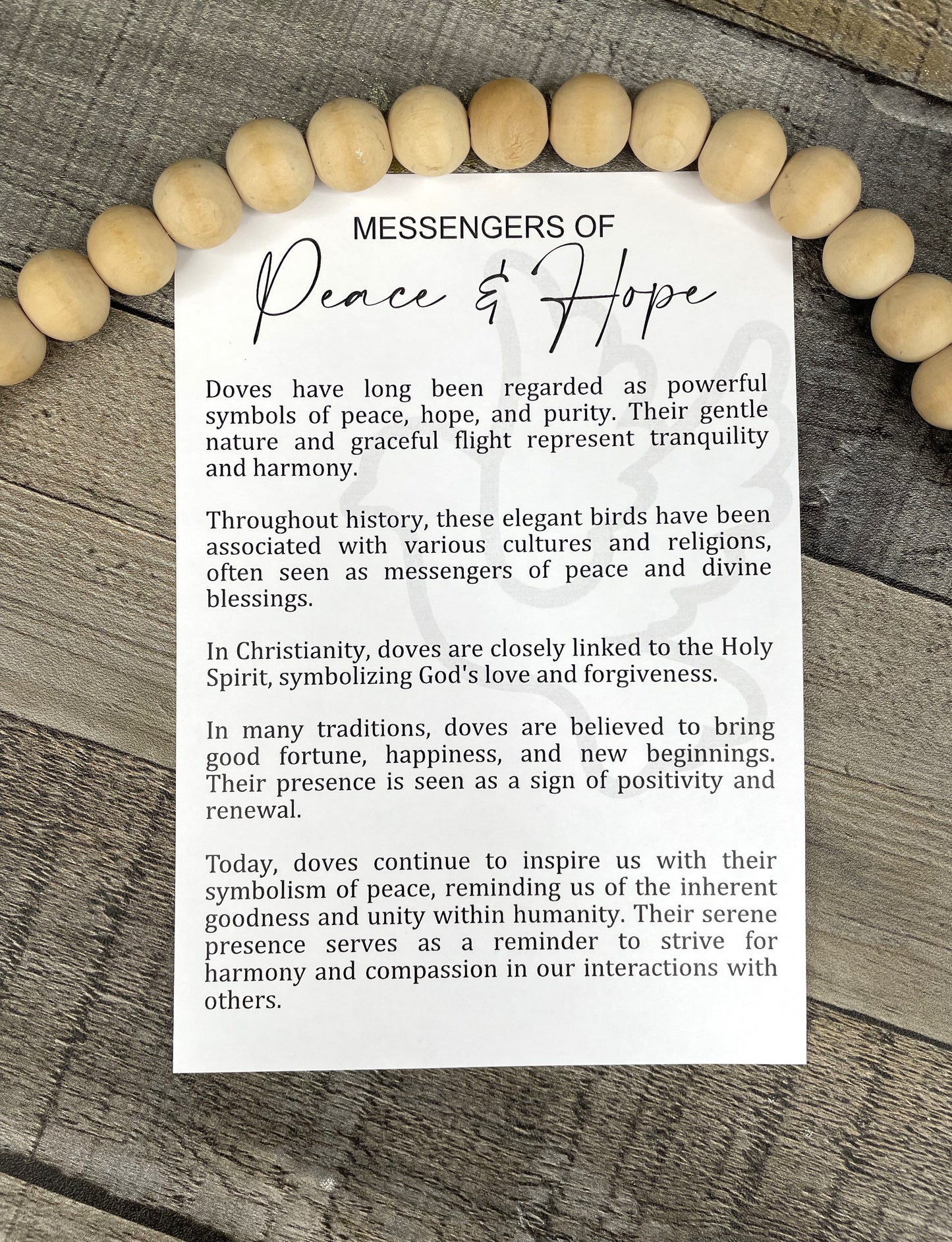 Dove Story Ornament: Messengers of Peace and Love