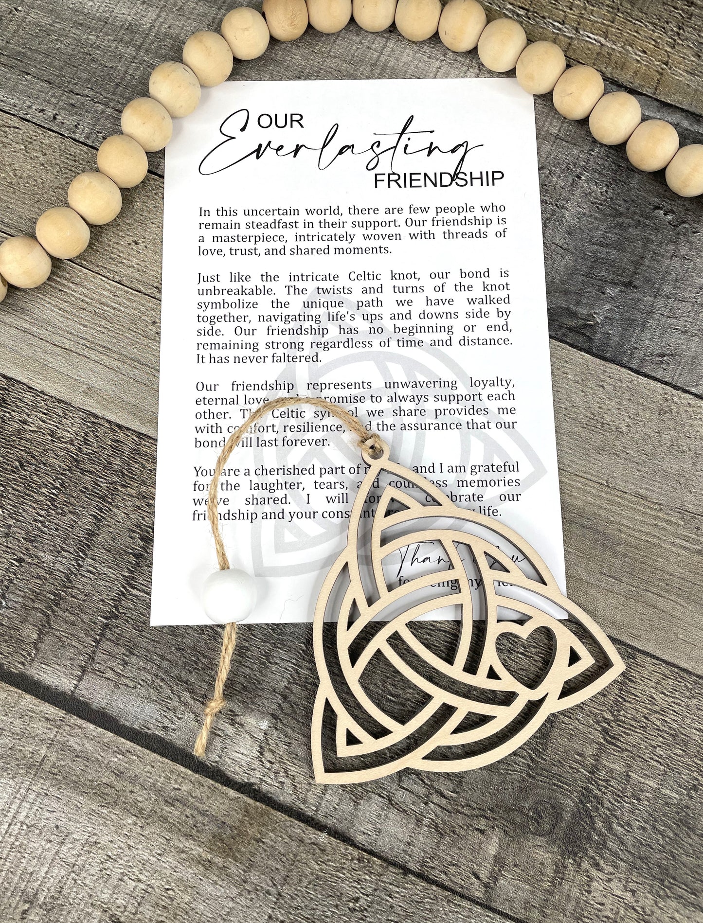 Celtic Knot Story Ornament: Everlasting Friendship