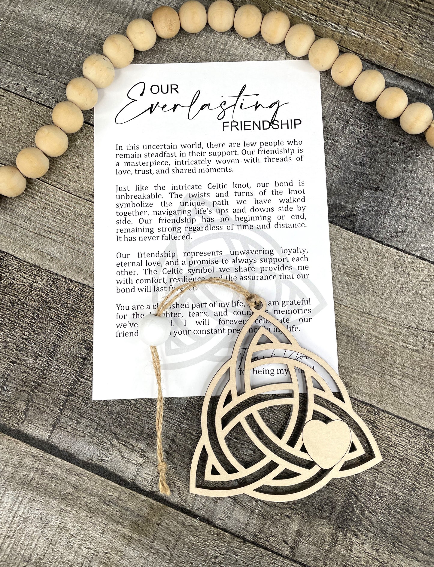 Celtic Knot Story Ornament: Everlasting Friendship