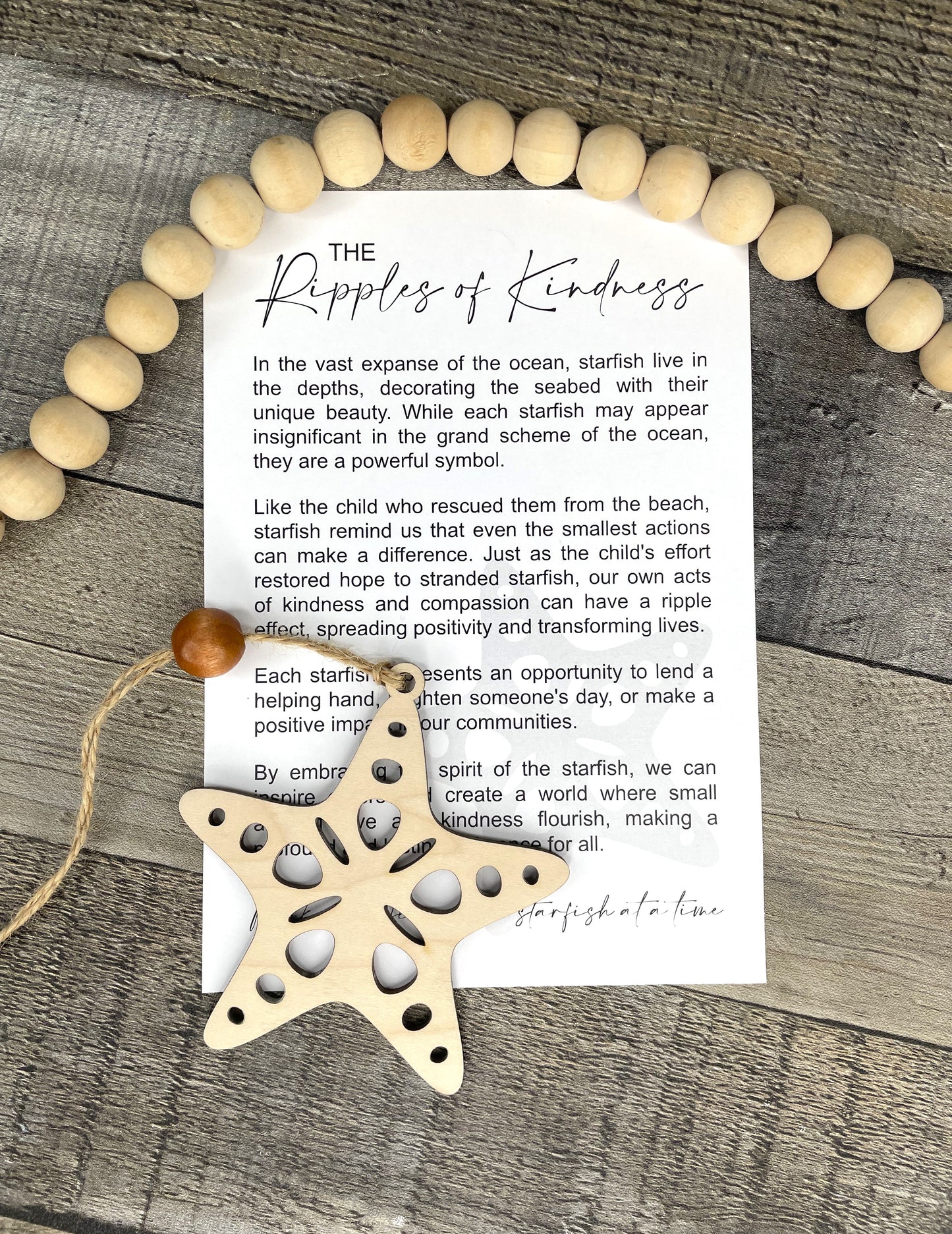 Starfish Story Ornament: Ripples of Kindness