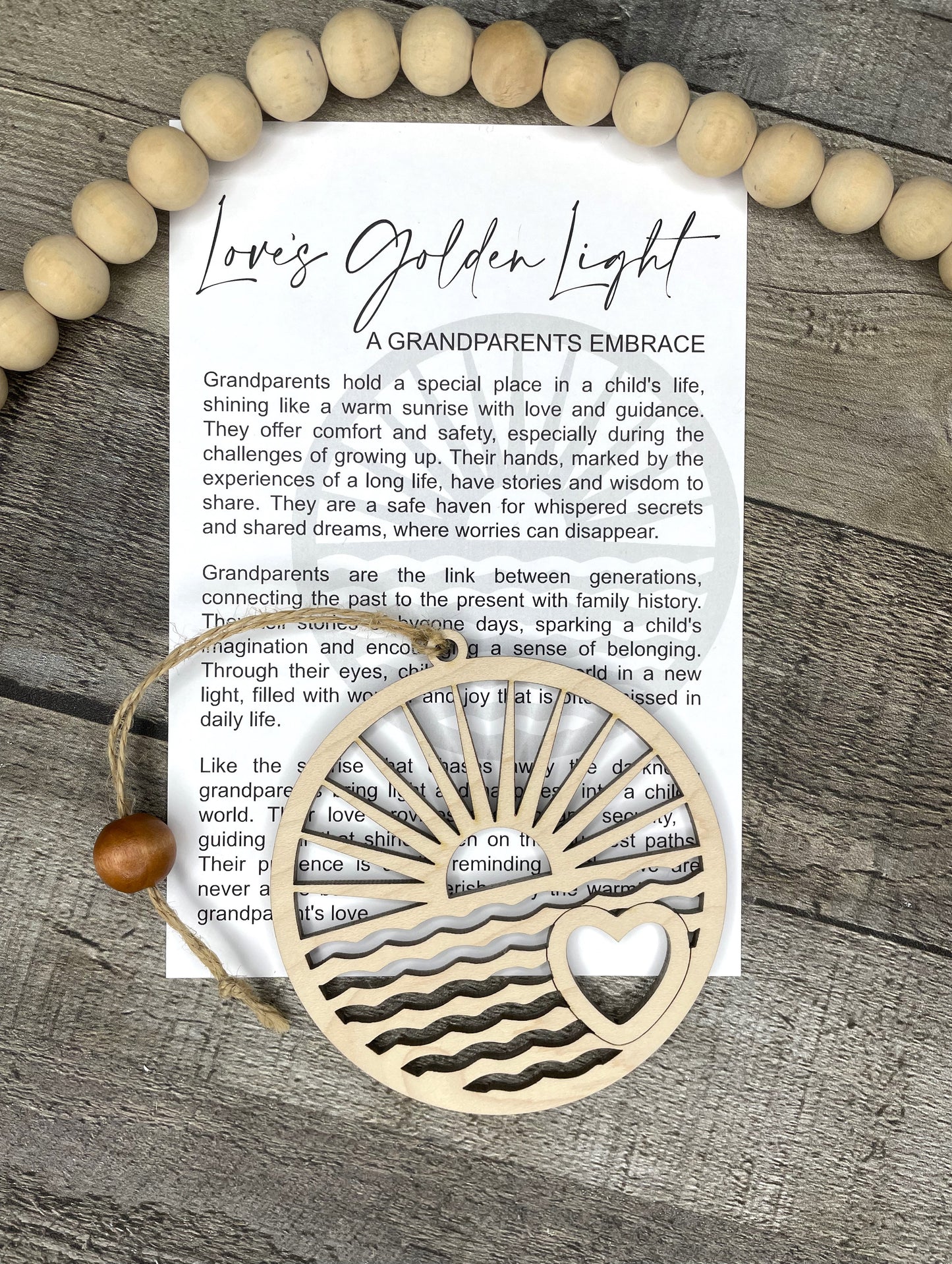 Grandparent Story Ornament: Love's Golden Light