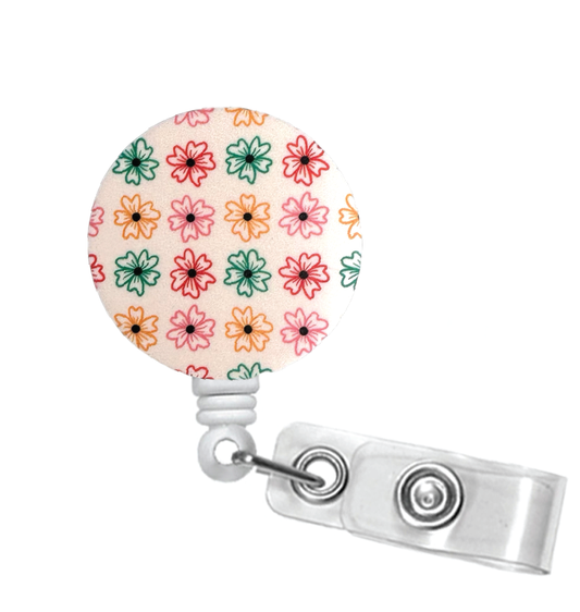 Retro Florals Badge Reel