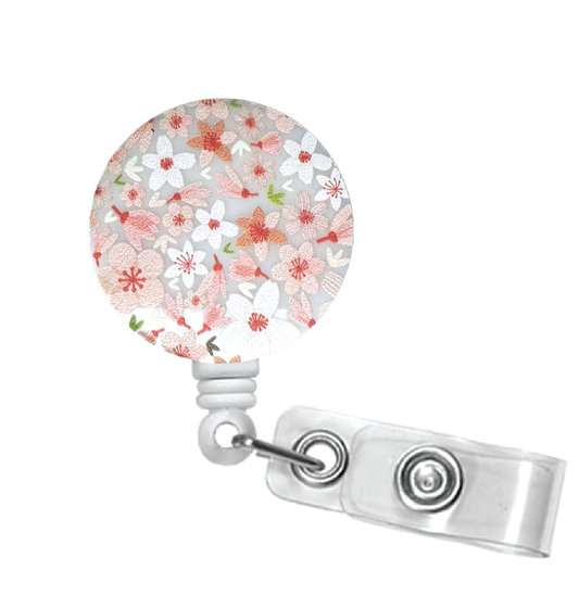 Orange Florals Badge Reel