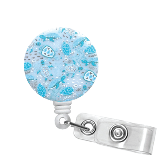 Turquoise Turtles Badge Reel